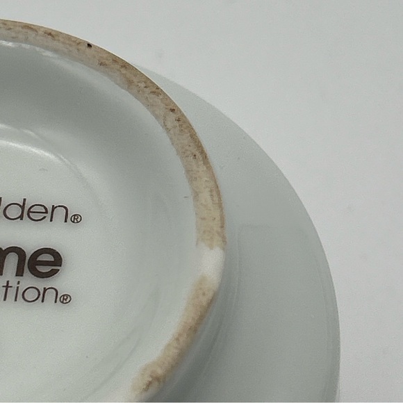 Chris Madden Montalira Gold JC Penney Home Porcelain Sugar Bowl w/ Lid 2.5”x4” - Picture 10 of 13